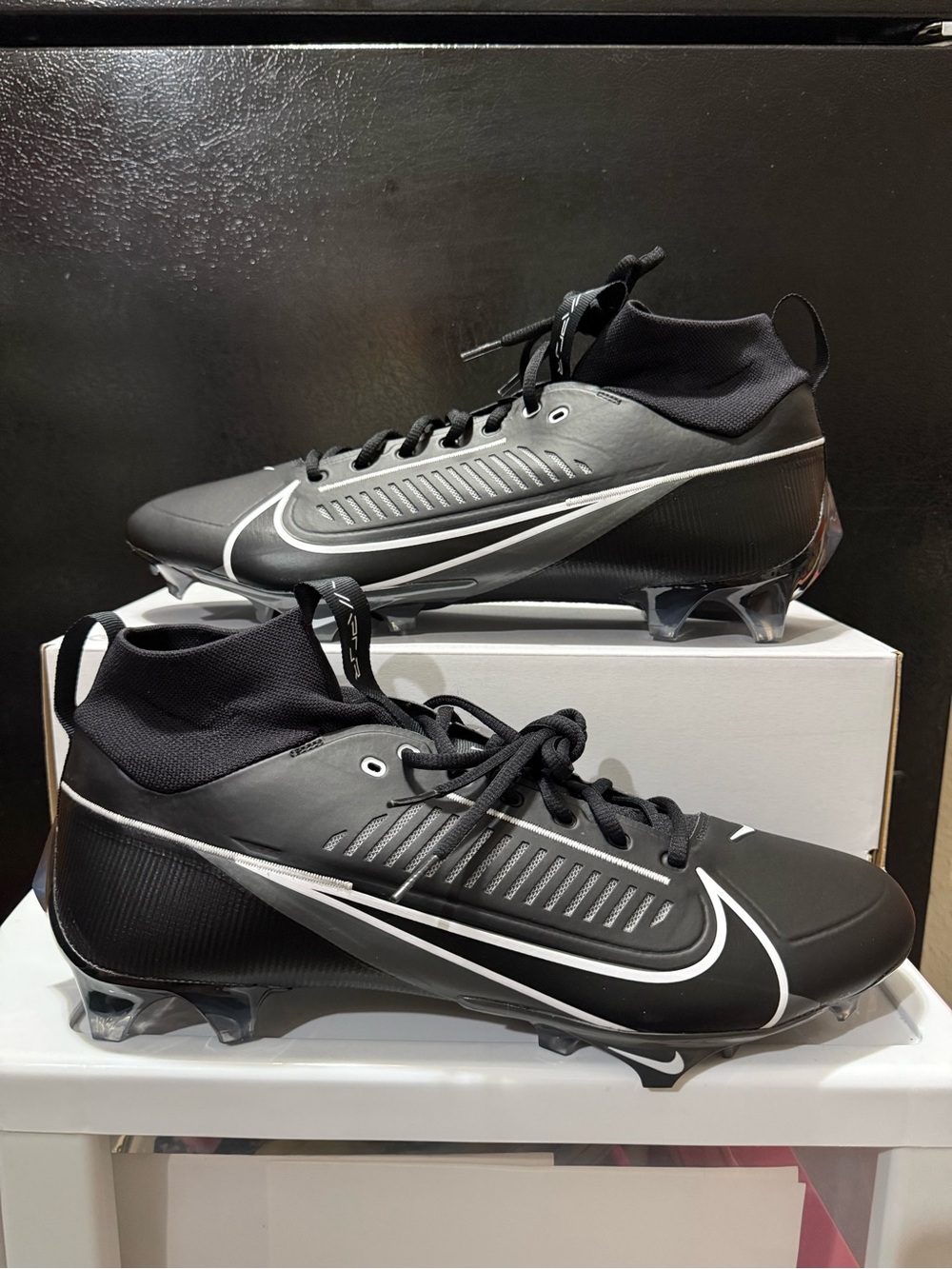 Nike Vapor Edge Pro 360 2 Men's Size 16 Triple Black Football Cleats DA5456-010